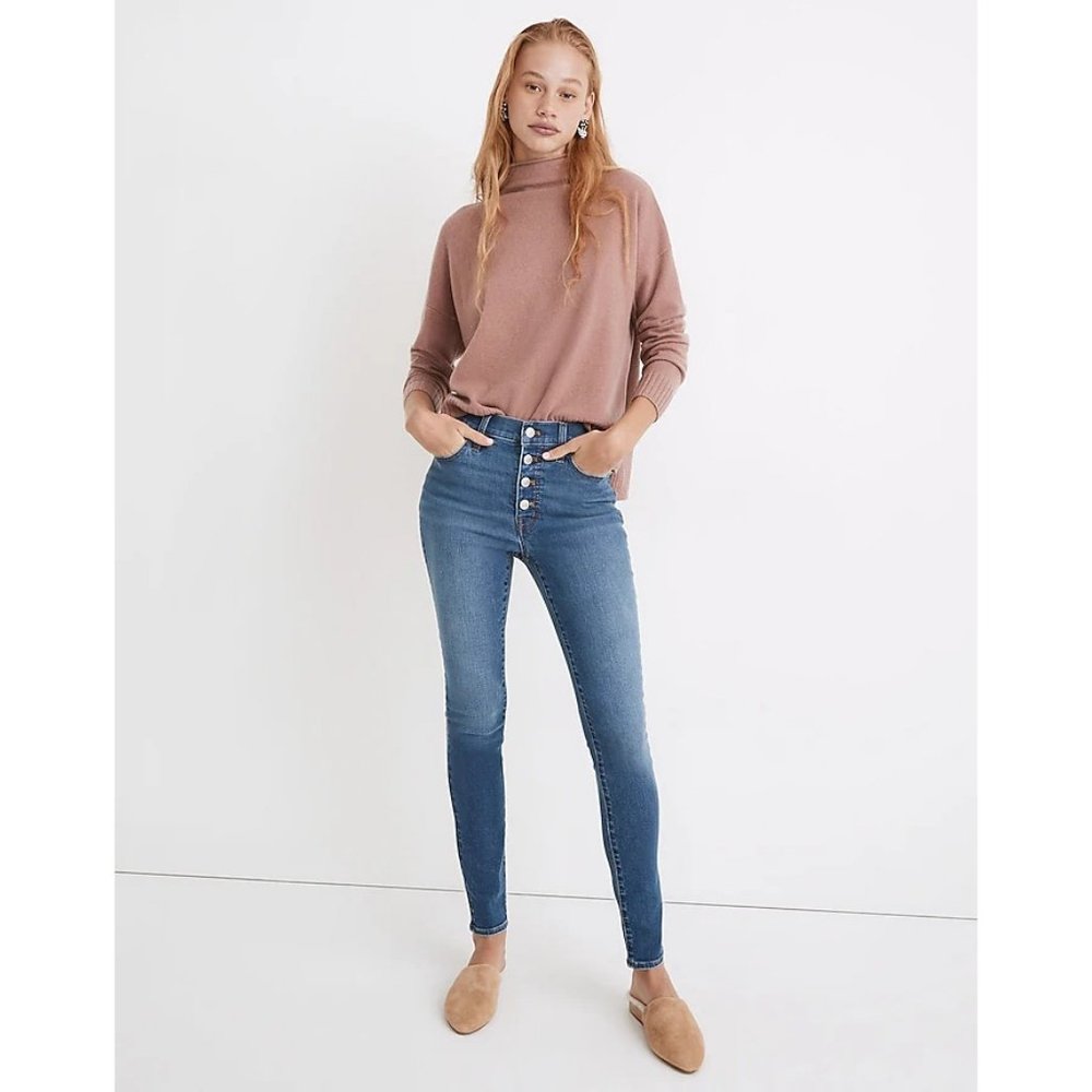 Madewell Button Fly 9" High Rise Skinny Jeans - Picture 3 of 8